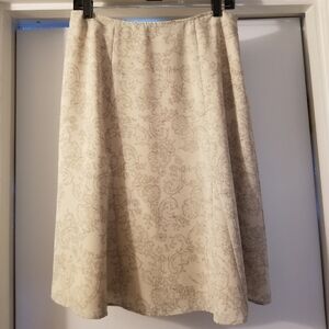 Jones Wear Cream A-Line Skirt with Subtle Pattern